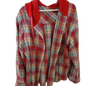 Boyfriend Style Hooded Plaid Shirt